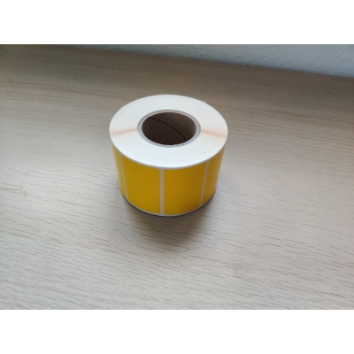 Etykiety termotransferowe foliowe żółte 50x30 - 1000 szt.