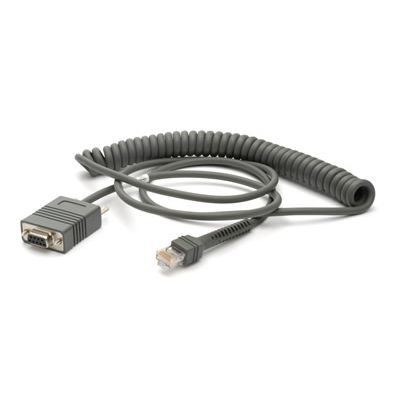 Kabel Zebra RS-232 9P / zasilany / konwerter / -30ºC / spiralny / 2.8 metra - zdjęcie 01