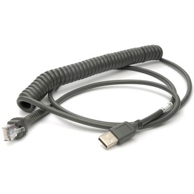 Kabel Zebra USB ekranowany / spiralny / 2.8 metra - zdjęcie 01