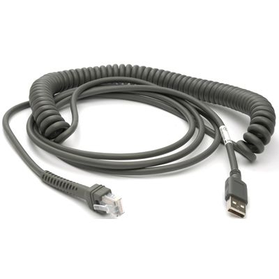 Kabel Zebra USB ekranowany / spiralny / 4.6 metra - zdjęcie 01