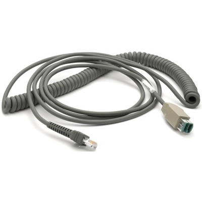 Kabel Zebra USB zasilane / ekranowany / spiralny / 4.6 metra - zdjęcie 01